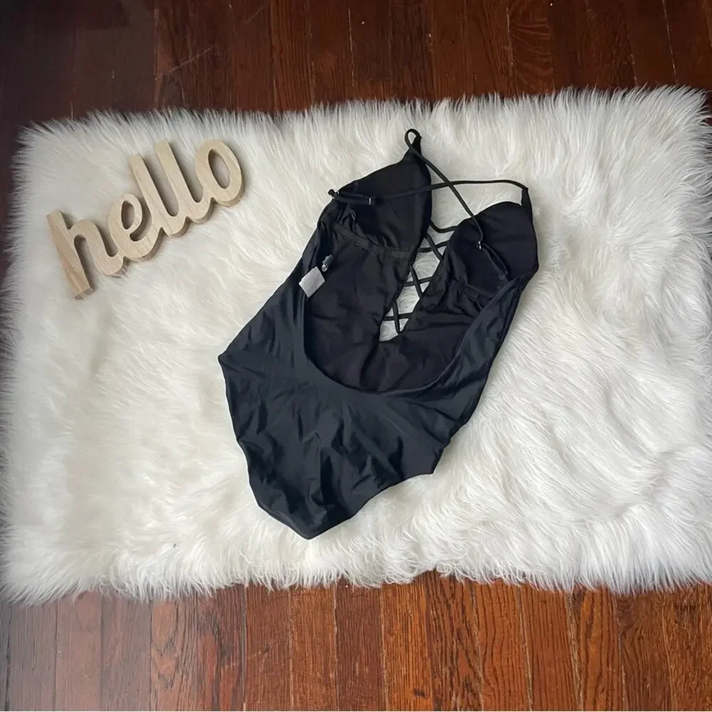 BECCA by Rebecca Virtue Black One Piece Swimsuit NWOT